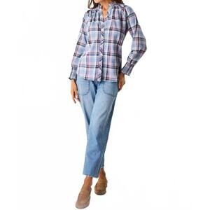 NEW MAREA charlize top in harbor blue check